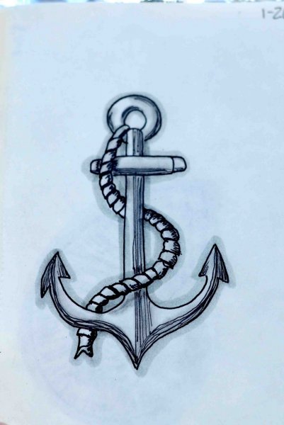 Рисунки для срисовки якорь