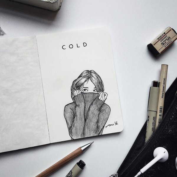 Зарисовки карандашом для скетчбука