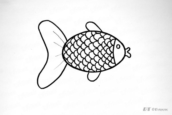 Рыба рисунок карандашом для детей