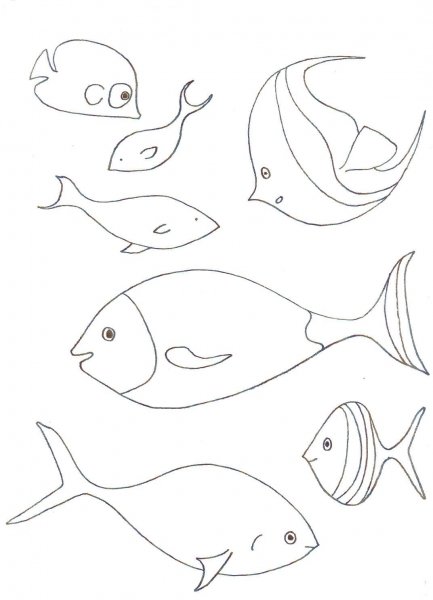 Трафарет рыбок для аквариума