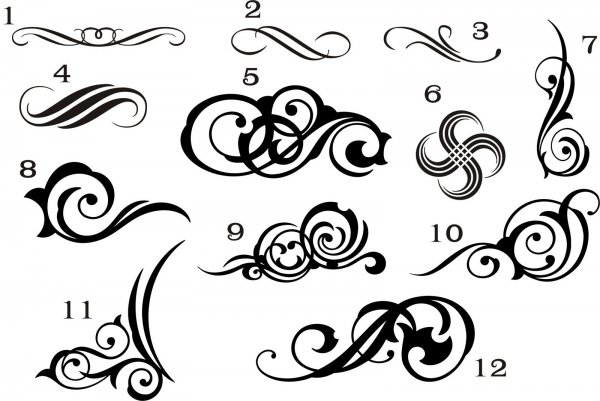 Вензеля завитушки