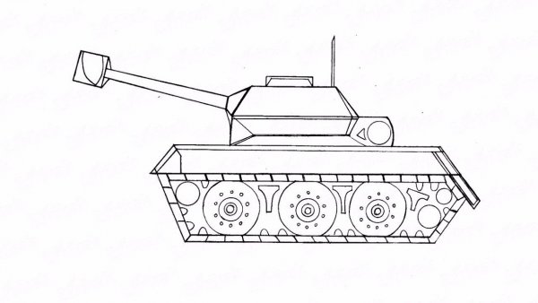 Рисунок танка карандашом