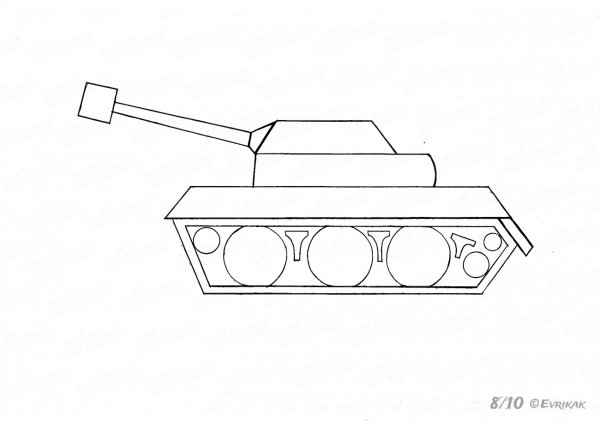 Рисунок танка для детей карандашом