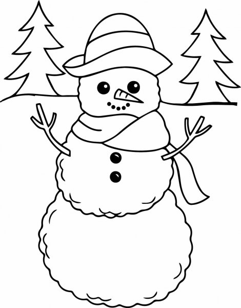 Рождественская открытка раскраска