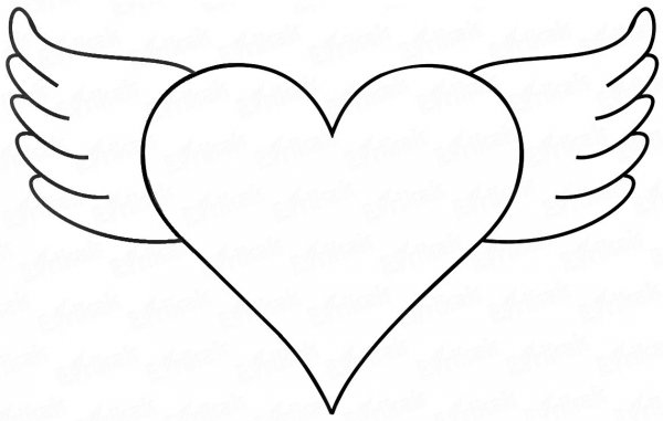 Сердечко раскраска