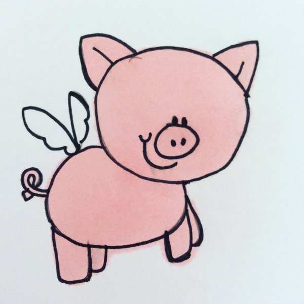 Рисование поросенок с детьми