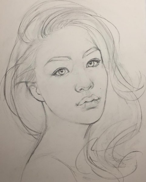 Нарисовать лицо девушки