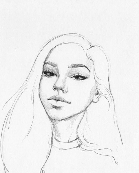 Набросок лица девушки