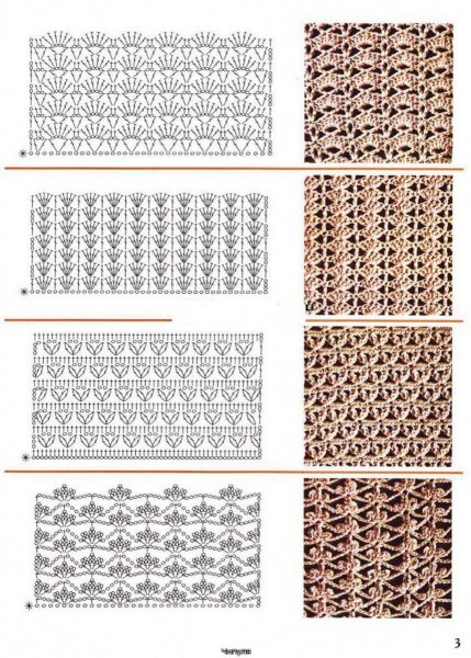 Вязание крючком схемы узоров
