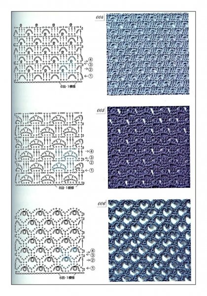 Узоры крючком со схемами простые