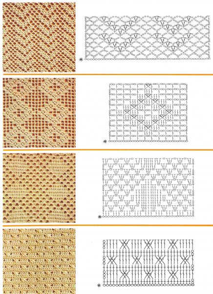 Вязание крючком мережки схемы
