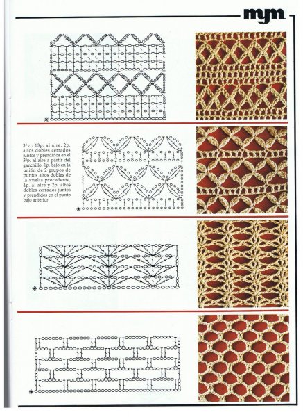 Схемы вязания крючком ажурных узоров