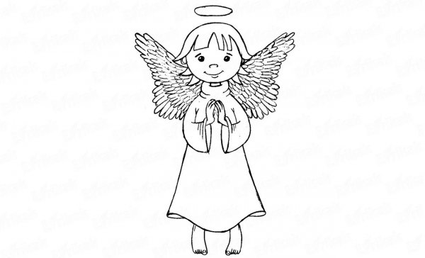 Ангел рисунок карандашом для детей