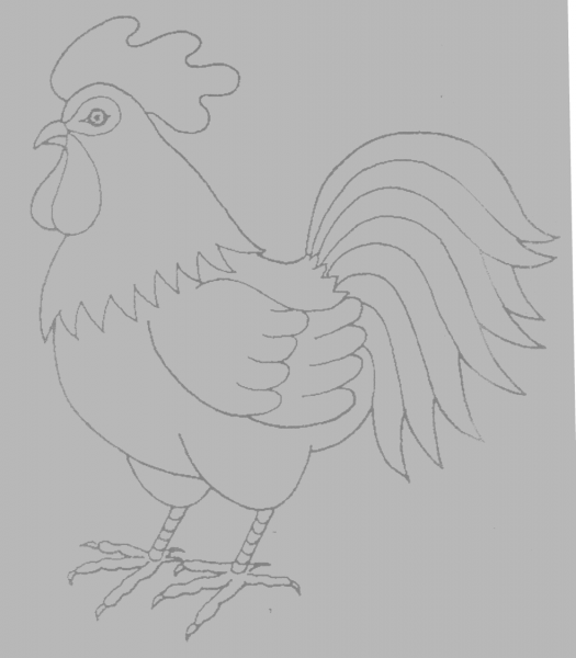 Рисуем петуха поэтапно