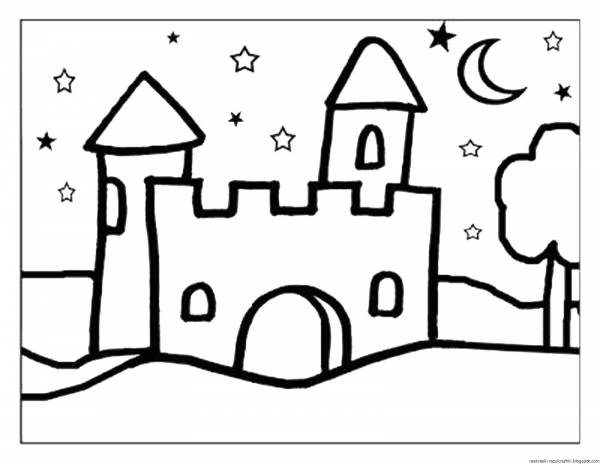 Раскраски замки и дворцы