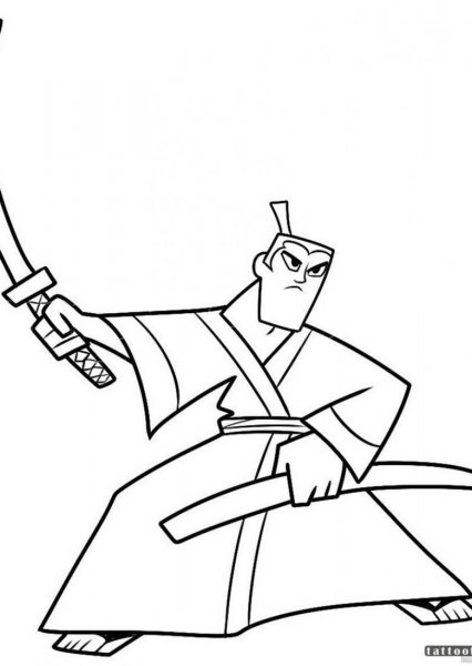 Самурай рисунок карандашом