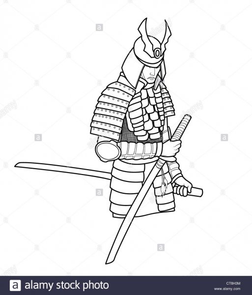 Самурай рисунок карандашом