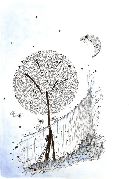 Рисование тушью для детей