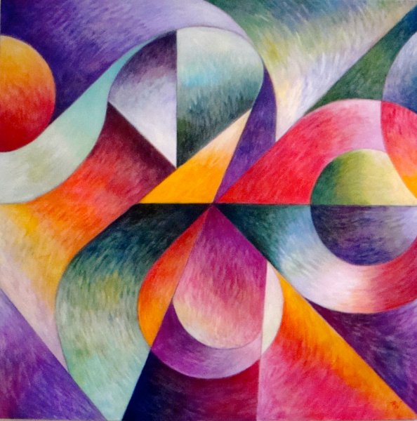 Абстракция цветными карандашами