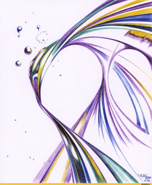 Абстракция цветными карандашами
