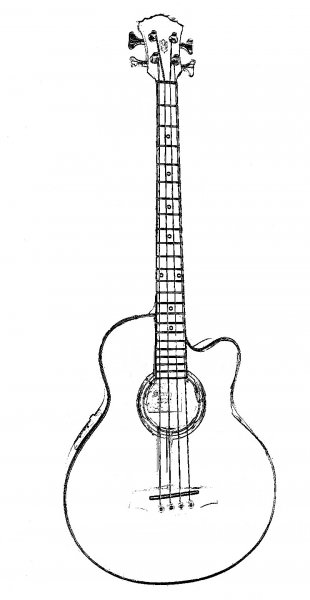 Гитара срисовать