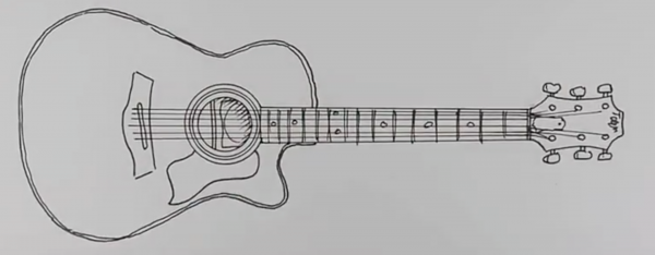 Гитара карандашом