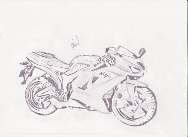 Мотоцикл Кавасаки ниндзя 300 раскраска