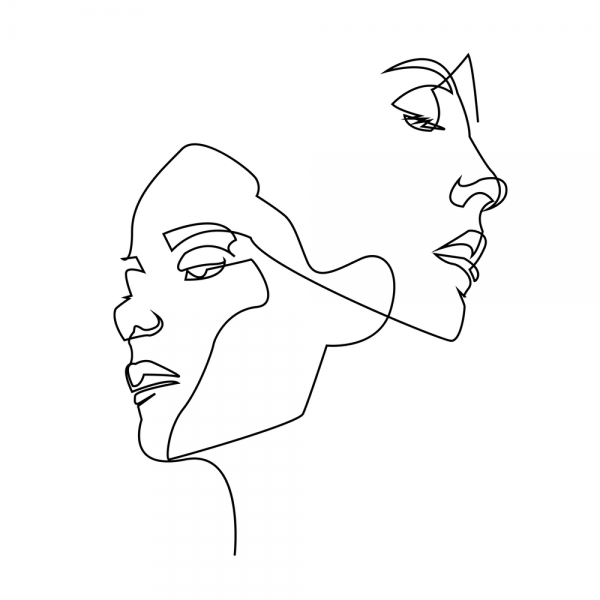 Силуэт лица девушки