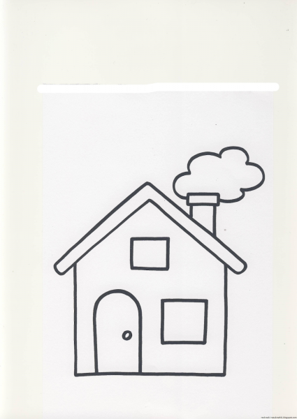 Домик раскраска для малышей