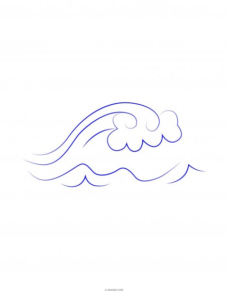 Волны рисунок карандашом