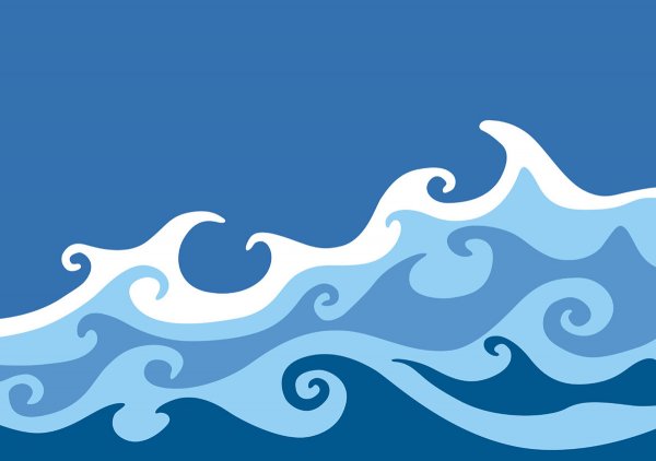 Трафарет морской волны