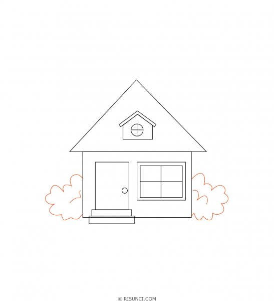 Домик карандашом