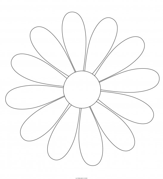 Цветочек раскраска для малышей