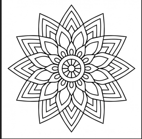 Мандала черно-белая