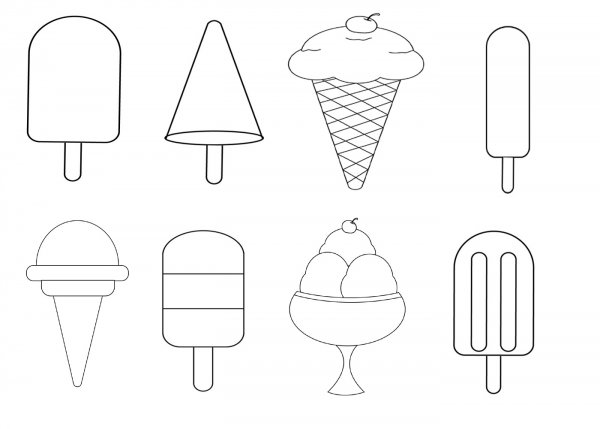 Мороженое трафарет