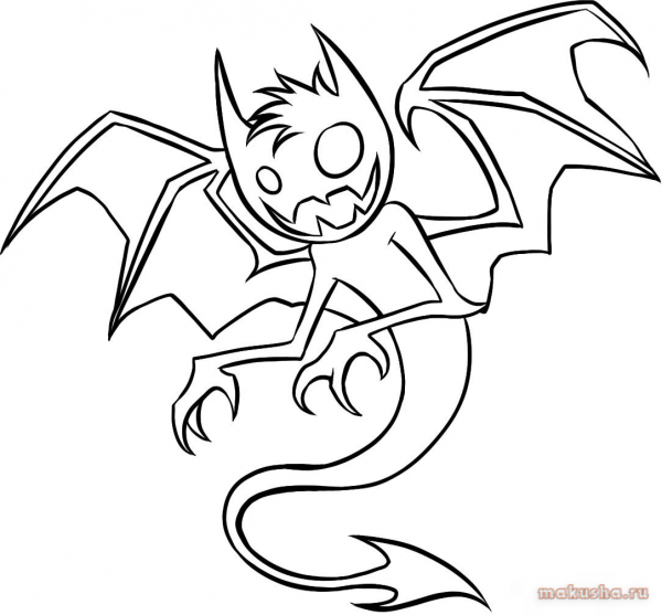 Демон карандашом для срисовки