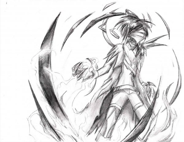 Демон рисунок карандашом