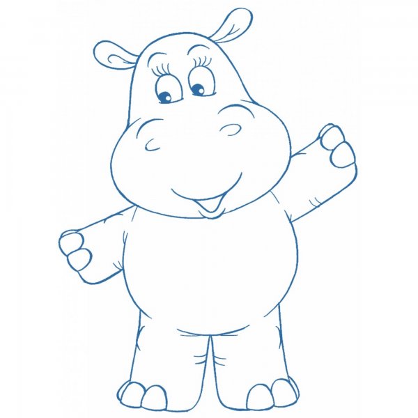 Бегемот раскраска