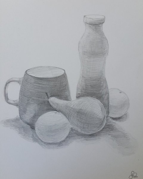 Натюрморт рисунок карандашом