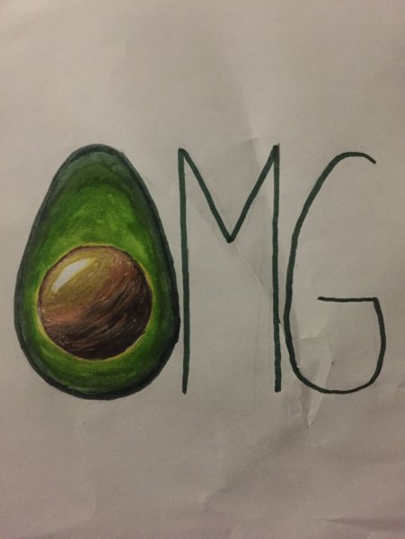 Авокадо срисовать