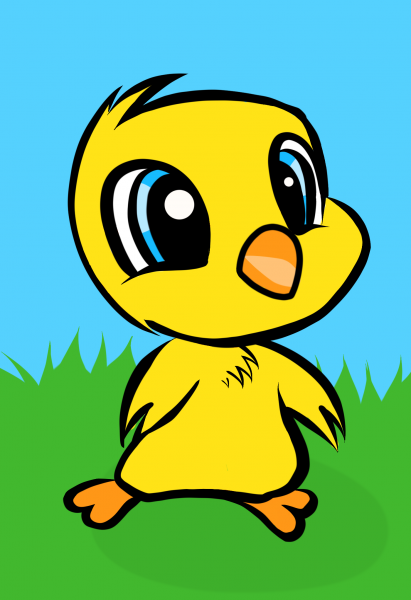 Цыпленок рисунок легкий