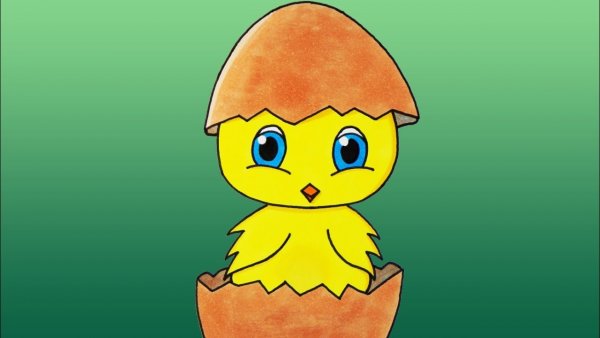 Лёгкие рисунки цыпленок