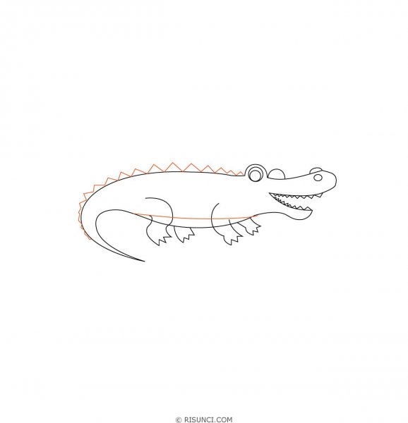 Крокодил рисунок карандашом