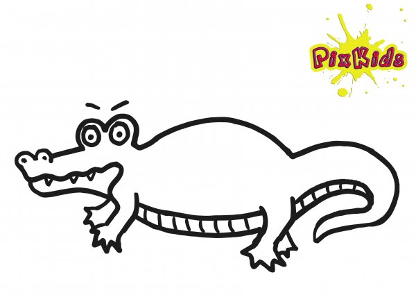 Крокодил рисунок легкий