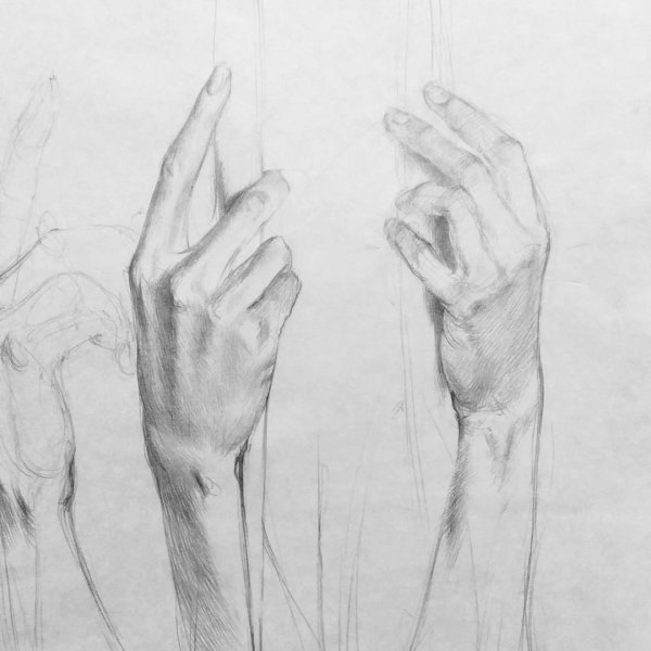 Зарисовки рук карандашом