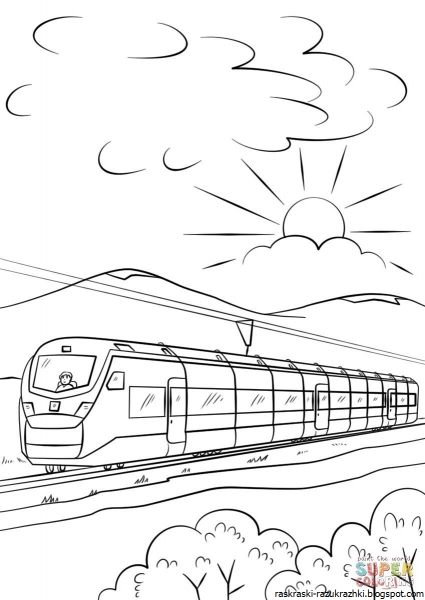 Раскраска поезд