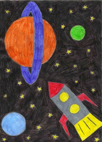 Рисование для детей космос