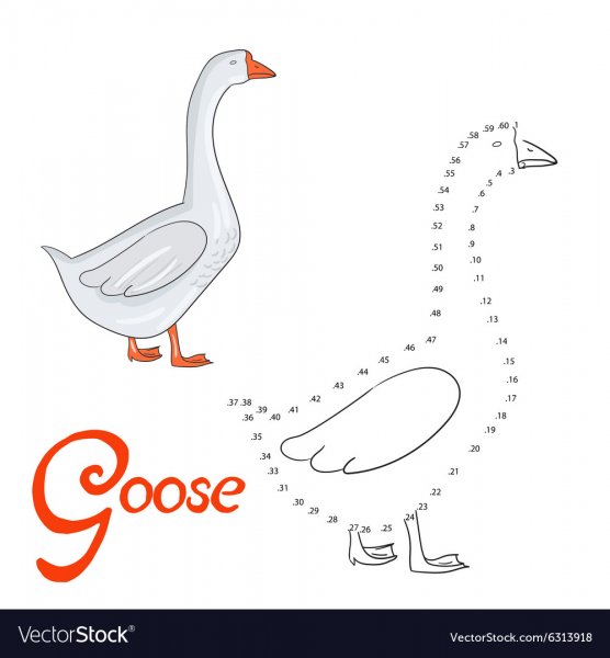 Поэтапное рисование гуся для детей