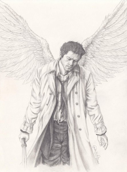 Дин Винчестер рисунок карандашом