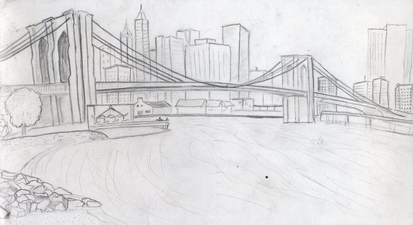 Перспектива Графика Бруклинский мост